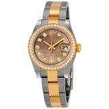 Rolex Datejust Automatic Diamond Stainless Steel with 18k Yellow Gold Oyster Ladies Watch #179383BKMDO - Watches of America
