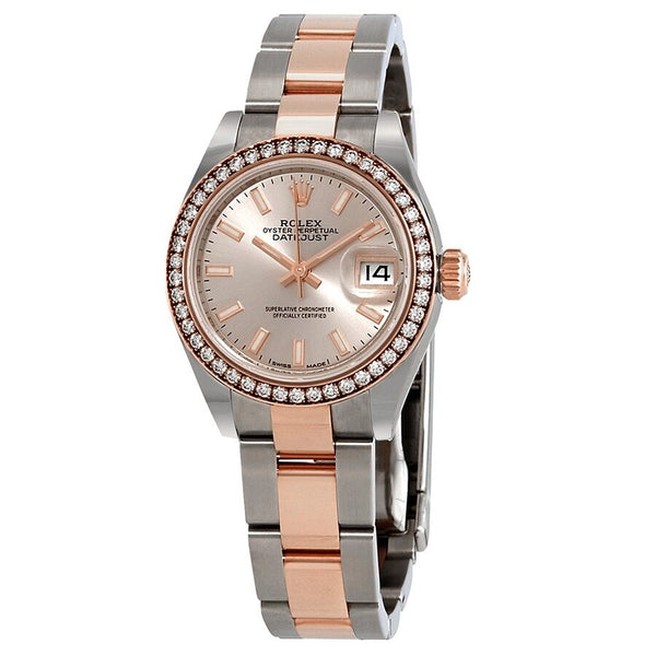 Rolex Datejust Automatic Ladies Steel and 18K Everose Gold Oyster Watch #279381RBR - Watches of America