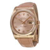 Rolex Datejust Automatic Pink Diamond Dial 18kt Everose Gold Ladies Watch #116135PKDL - Watches of America