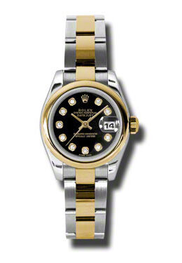Rolex Datejust Automatic Stainless Steel 18kt Yellow Gold Oyster Ladies Watch #179163BKDO - Watches of America