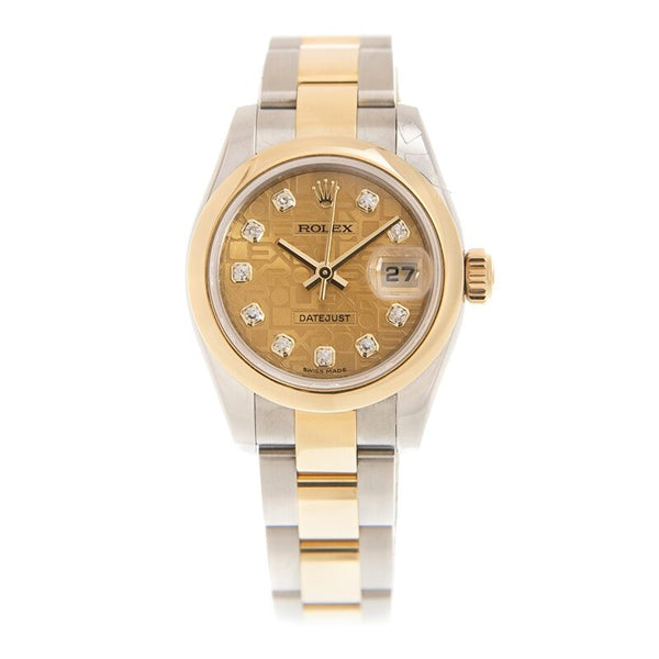 Rolex Datejust Automatic Stainless Steel 18kt Yellow Gold Oyster Ladies Watch 179163CJDO#179163 CJDO - Watches of America
