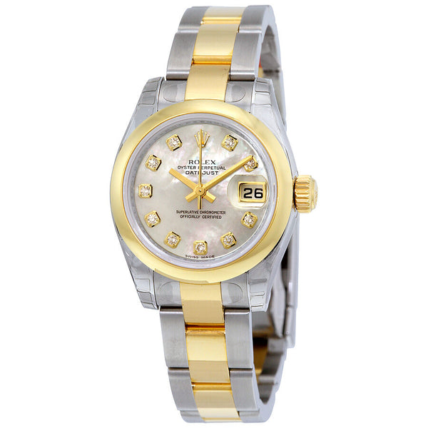 Rolex Datejust Automatic Stainless Steel 18kt Yellow Gold Oyster Ladies Watch #179163MDO - Watches of America