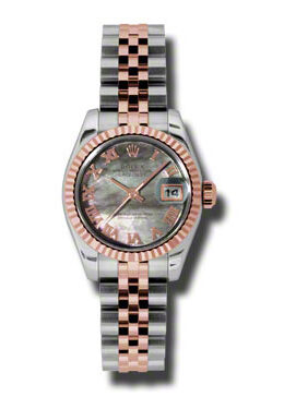 Rolex Datejust Automatic Stainless Steel and 18kt Rose Gold Ladies Watch #179171BKMRJ - Watches of America