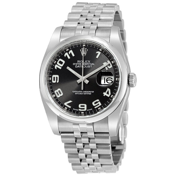 Rolex Datejust Black Concentric Dial Stainless Steel Jubilee Men's Watch #116200BKCAJ - Watches of America