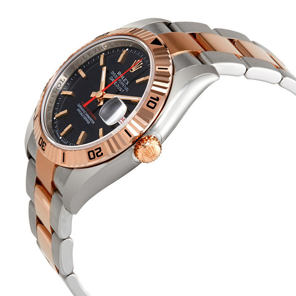 Rolex Datejust Black Dial Automatic Pink Gold and Stainless Steel Men's Watch #116261BKSO - Watches of America #2