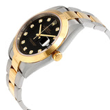 Rolex Datejust Black Diamond Dial Steel and 18K Yellow Gold Oyster Men's Watch #126303BKDO - Watches of America #2
