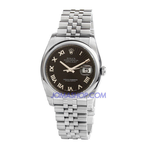 Rolex Datejust 36 Black sunburst Dial Stainless Steel Jubilee Bracelet Automatic Men's Watch #116200BKSBRJ - Watches of America