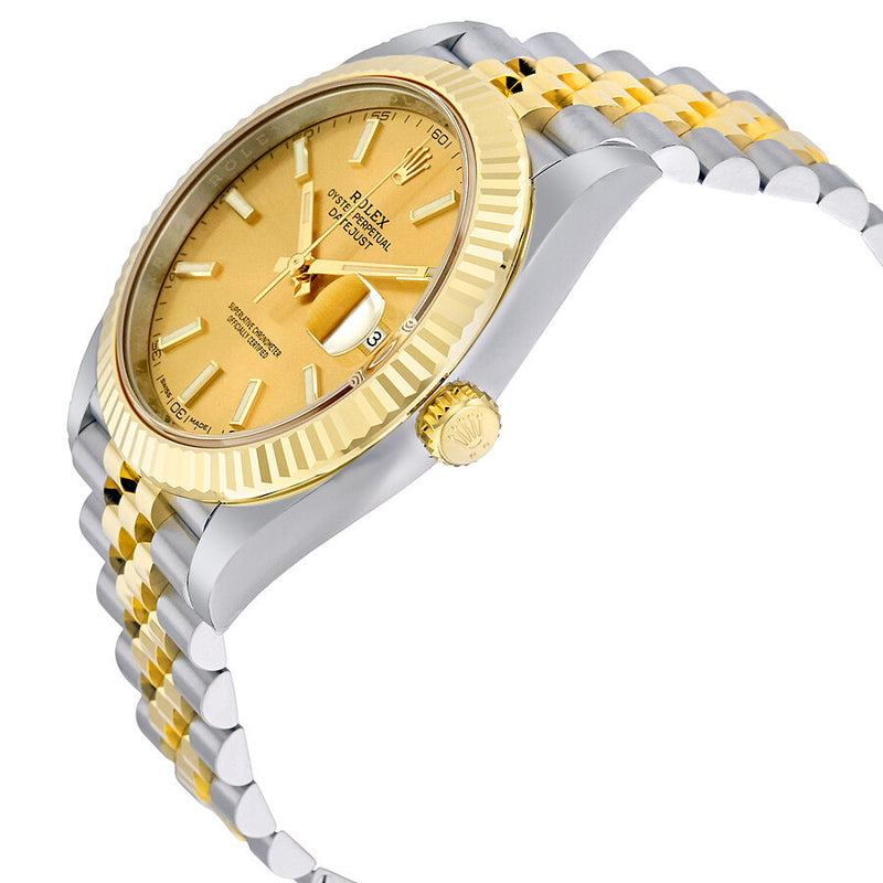 Rolex Datejust Champagne Dial Steel and 18K Yellow Gold Jubilee Men's Watch #126333CSJ - Watches of America #2