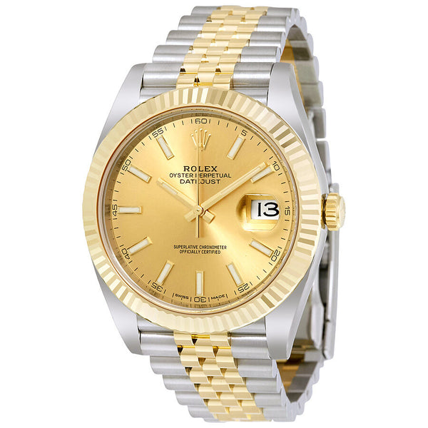 Rolex Datejust Champagne Dial Steel and 18K Yellow Gold Jubilee Men's Watch #126333CSJ - Watches of America