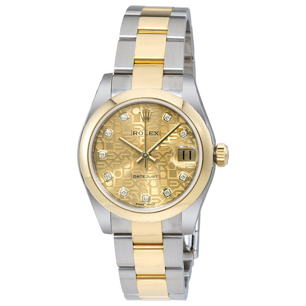 Rolex Datejust Champagne Jubilee Diamond Dial Steel and 18K Yellow Gold Ladies Watch #178243CJDO - Watches of America