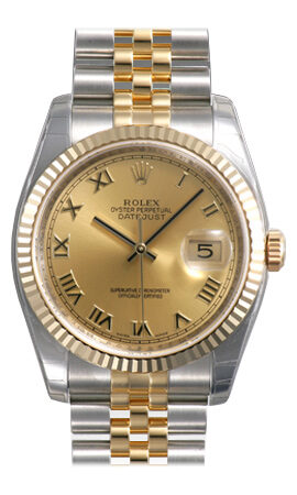 Rolex Oyster Perpetual Datejust 36 Copper Dial Stainless Steel and 18K Yellow Gold Jubilee Bracelet Automatic Men's Watch 116233CORJ#116233-CORJ - Watches of America