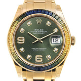 Rolex Datejust Green Diamond Dial 18K Yellow Gold Automatic Watch #86348GNDPM - Watches of America