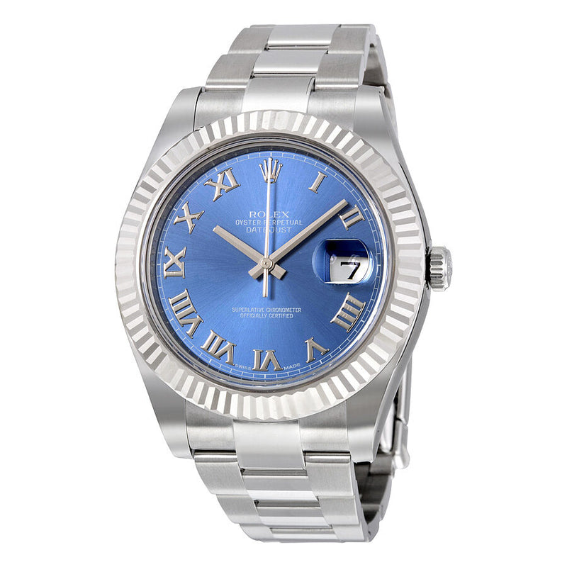 Rolex Datejust II Automatic Blue Dial Stainless Steel Oyster Bracelet Men's Watch 116334BLRO#116334-BLRO - Watches of America