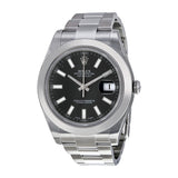 Rolex Datejust II Black Dial Stainless Steel Oyster Bracelet Automatic Men's Watch #116300BKSO - Watches of America