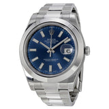 Rolex Datejust II Blue Dial Stainless Steel Oyster Bracelet Automatic Men's Watch #116300BLSO - Watches of America