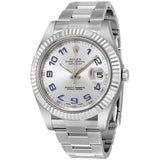 Rolex Datejust II Rhodium Dial Stainless Steel Oyster Bracelet Automatic Men's Watch #116334RBLAO - Watches of America
