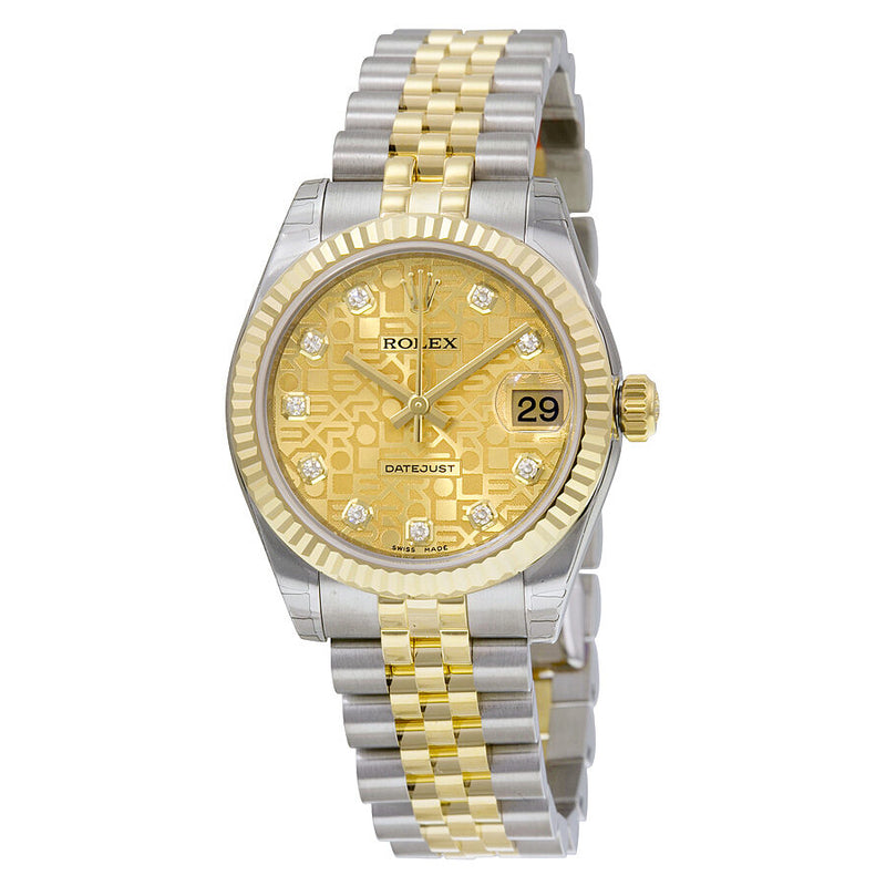 Rolex Datejust Lady 31 Automatic Champagne Dial Stainless Steel and 18kt Yellow Gold Jubilee Bracelet Ladies Watch 178273CJDJ#178273/63163 J - Watches of America