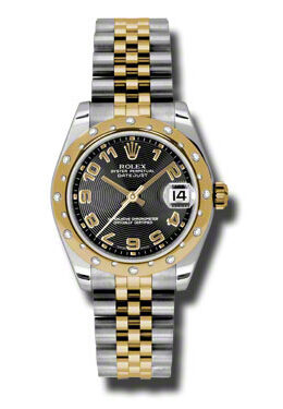 Rolex Datejust Lady 31 Black Concentric Circle Dial Stainless Steel and 18K Yellow Gold Jubilee Bracelet Automatic Watch #178343BKCAJ - Watches of America