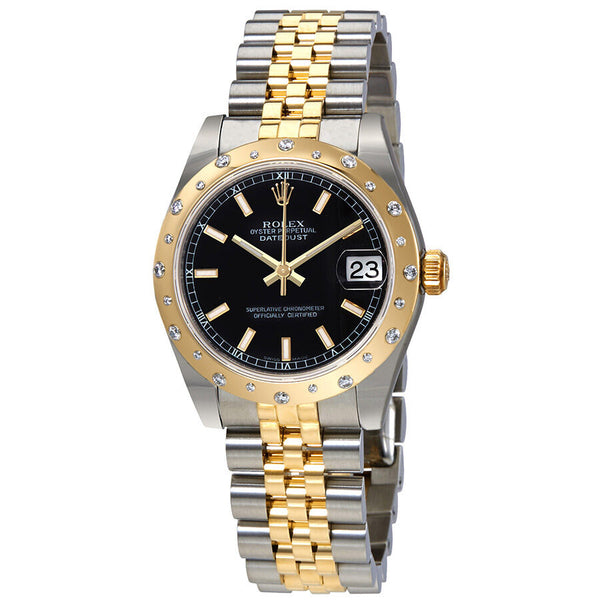 Rolex Datejust Lady 31 Black Dial Stainless Steel and 18K Yellow Gold Jubilee Bracelet Automatic Watch #178343BKSJ - Watches of America
