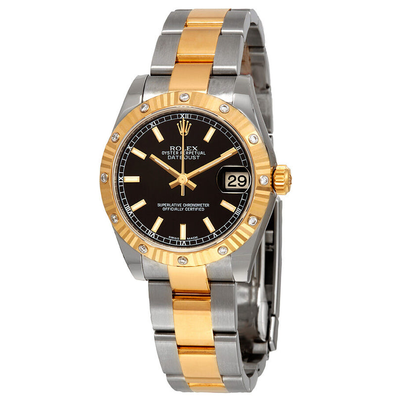 Rolex Datejust Lady 31 Black Dial Stainless Steel and 18K Yellow Gold Oyster Bracelet Automatic Watch #178313BKSO - Watches of America