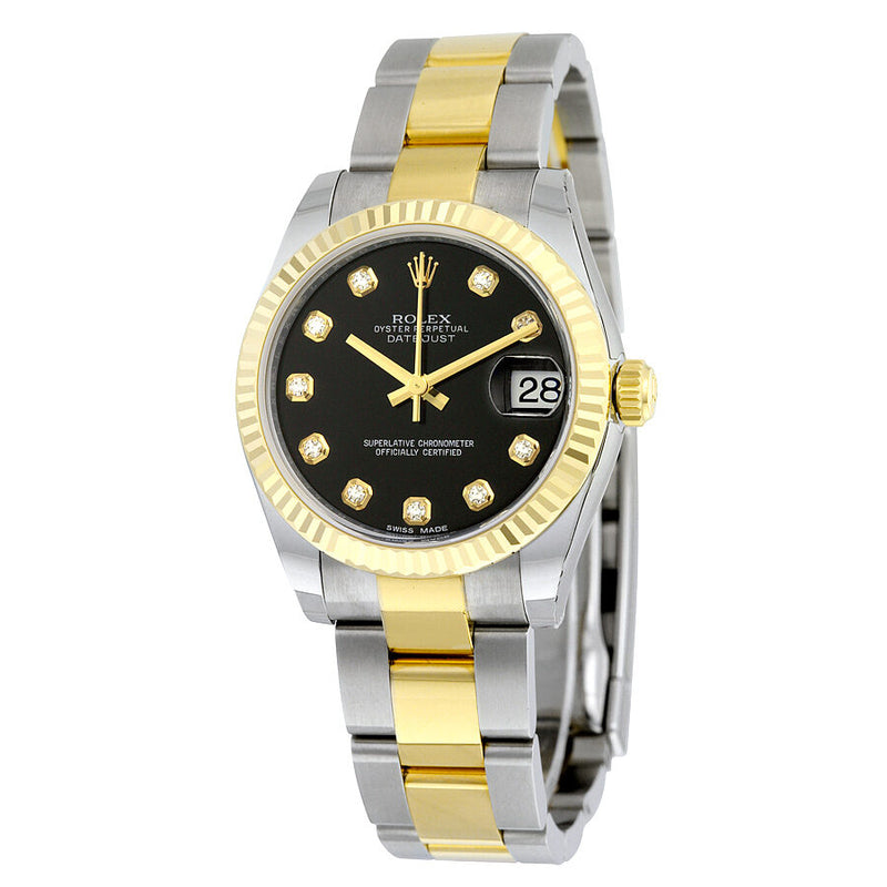 Rolex Datejust Lady 31 Black Dial Stainless Steel and 18K Yellow Gold Oyster Bracelet Automatic Watch #178273BKDO - Watches of America