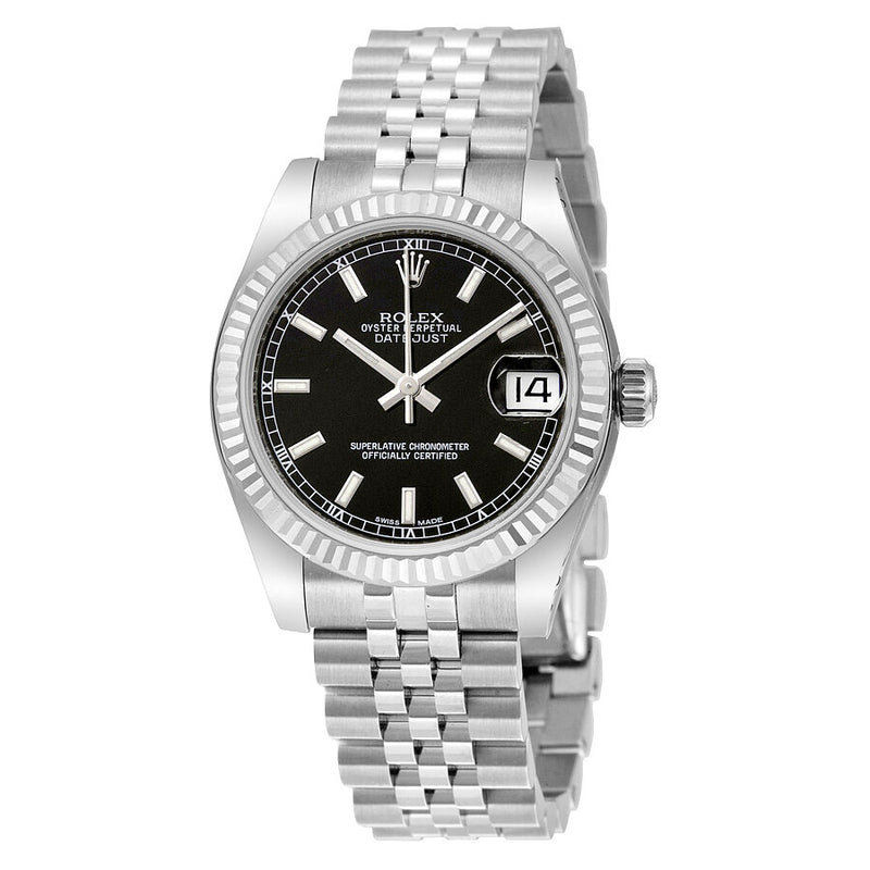 Rolex Datejust Lady 31 Black Dial Stainless Steel Jubilee Bracelet Automatic Watch #178274BKSJ - Watches of America