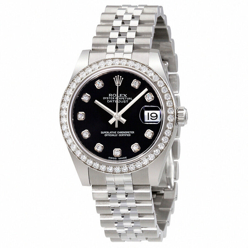 Rolex Datejust Lady 31 Black Dial Stainless Steel Jubilee Bracelet Automatic Watch #178384BKDJ - Watches of America