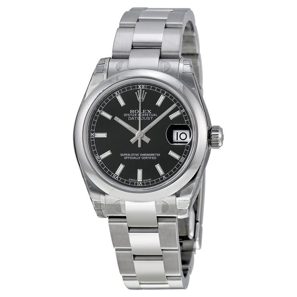Rolex Datejust Lady 31 Black Dial Stainless Steel Oyster Bracelet Automatic Watch #178240BKSO - Watches of America