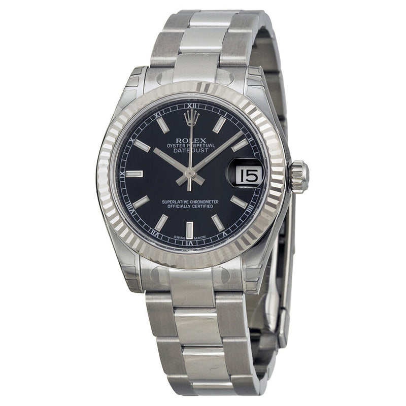 Rolex Datejust Lady 31 Black Dial Stainless Steel Oyster Bracelet Automatic Watch #178274BKSO - Watches of America