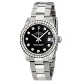 Rolex Datejust Lady 31 Black Dial Stainless Steel Oyster Bracelet Automatic Watch #178384BKDO - Watches of America