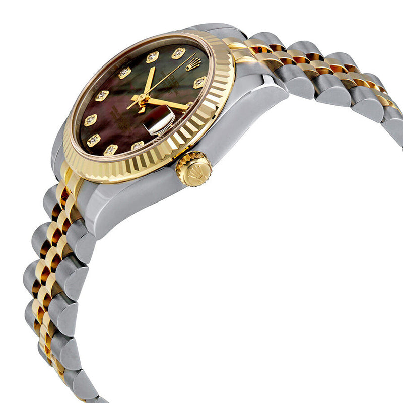 Rolex Datejust Lady 31 Black Mother Of Pearl Dial Stainless Steel and 18K Yellow Gold Jubilee Bracelet Automatic Watch #178273BKMDJ - Watches of America #2