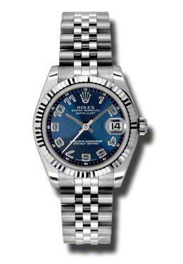 Rolex Datejust Lady 31 Blue Concentric Circle Dial Stainless Steel Jubilee Bracelet Automatic Watch #178274BLCAJ - Watches of America