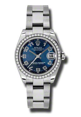 Rolex Datejust Lady 31 Blue Concentric Dial Stainless Steel Oyster Bracelet Automatic Watch #178384BLCAO - Watches of America