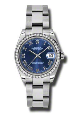 Rolex Datejust Lady 31 Blue Dial Stainless Steel Oyster Bracelet Automatic Watch #178384BLRO - Watches of America