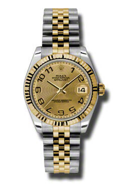 Rolex Datejust Lady 31 Champagne Concentric Circle Dial Stainless Steel and 18K Yellow Gold Jubilee Bracelet Automatic Watch #178273CCAJ - Watches of America