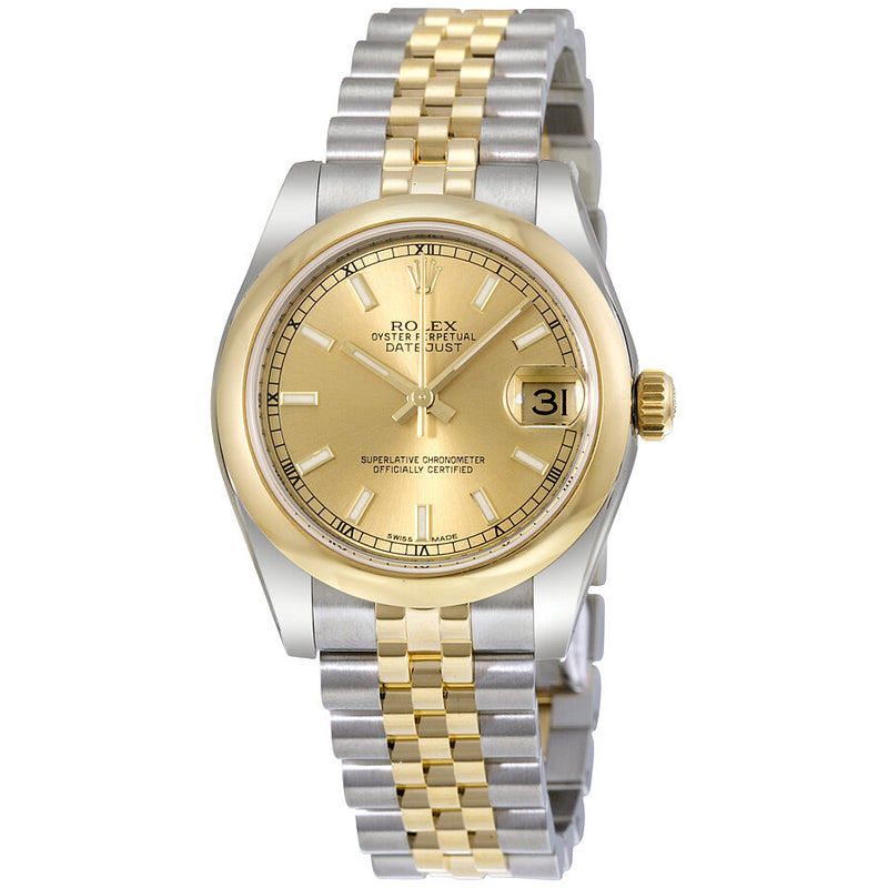Rolex Datejust Lady 31 Champagne Dial Stainless Steel and 18K Yellow Gold Jubilee Bracelet Automatic Watch #178243CSJ - Watches of America