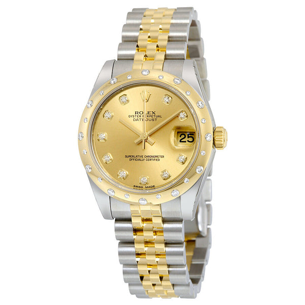 Rolex Datejust Lady 31 Champagne Dial Stainless Steel and 18K Yellow Gold Jubilee Bracelet Automatic Watch #178343CDJ - Watches of America