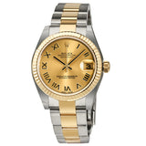 Rolex Datejust Lady 31 Champagne Dial Stainless Steel and 18K Yellow Gold Oyster Bracelet Automatic Watch #178273CRO - Watches of America