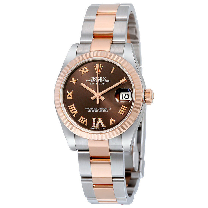 Rolex Datejust Lady 31 Chocolate Brown Dial Stainless Steel and 18K Everose Gold Oyster Bracelet Automatic Watch #178271CHRDO - Watches of America