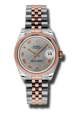 Rolex Datejust Lady 31 Grey Dial Stainless Steel and 18K Everose Gold Jubilee Bracelet Automatic Watch #178241GRJ - Watches of America