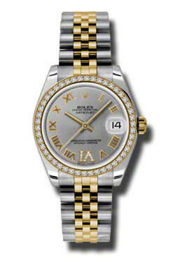 Rolex Datejust Lady 31 Grey Dial Stainless Steel and 18K Yellow Gold Jubilee Bracelet Automatic Watch #178383GRDJ - Watches of America