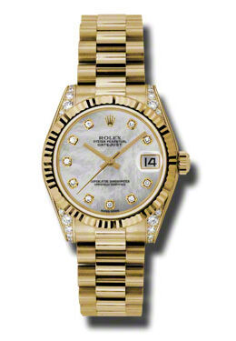 Rolex Datejust Lady 31 Mother Of Pearl Dial 18K Yellow Gold President Automatic Ladies Watch #178238MDP - Watches of America