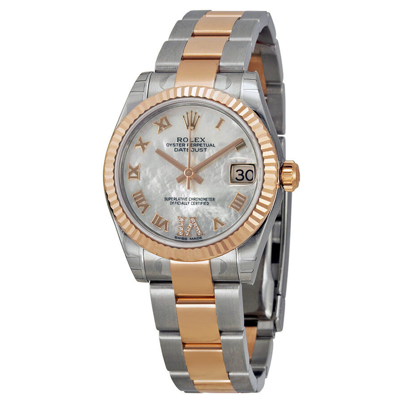 Rolex Datejust Lady 31 Mother of Pearl Dial Stainless Steel and 18K Everose Gold Oyster Bracelet Automatic Watch #178271MRO - Watches of America