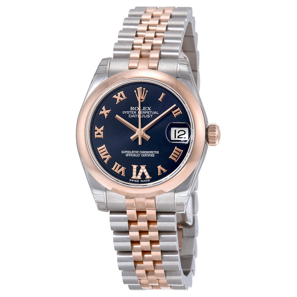 Rolex Datejust Lady 31 Purple Set With Diamonds Dial Stainless Steel and 18K Everose Gold Jubilee Bracelet Automatic Watch #178241PURDJ - Watches of America