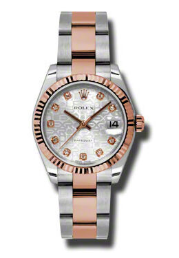 Rolex Datejust Lady 31 Silver Dial Stainless Steel and 18K Everose Gold Oyster Bracelet Automatic Watch #178271SJDO - Watches of America