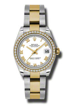 Rolex Datejust Lady 31 White Dial Stainless Steel and 18K Yellow Gold Oyster Bracelet Automatic Watch #178383WRO - Watches of America
