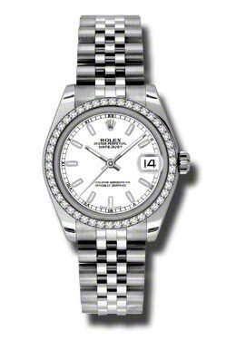 Rolex Datejust Lady 31 White Dial Stainless Steel Jubilee Bracelet Automatic Watch #178384WSJ - Watches of America