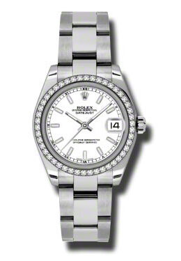 Rolex Datejust Lady 31 White Dial Stainless Steel Oyster Bracelet Automatic Watch #178384WSO - Watches of America