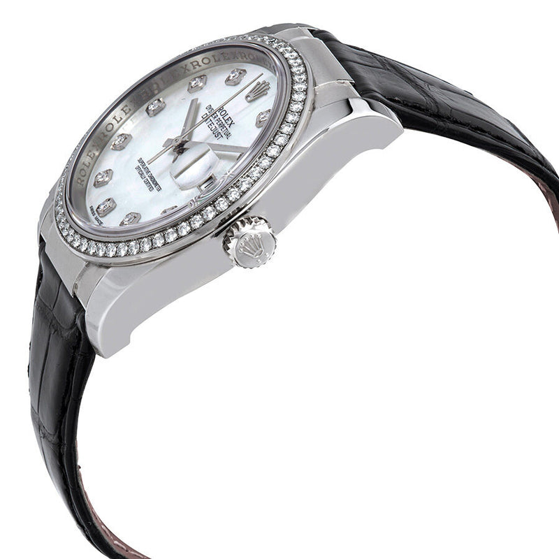 Rolex Datejust Mother of Pearl Dial Automatic Leather  Ladies Watch #116189MDL - Watches of America #2