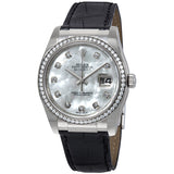 Rolex Datejust Mother of Pearl Dial Automatic Leather  Ladies Watch #116189MDL - Watches of America